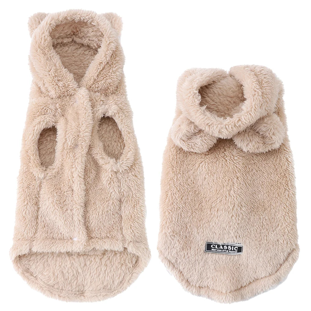 Autumn Winter Dog Clothes for Small Medium Dogs Warm Plush Rabbit Ears Pet Coat Cute Soft Puppy Sphynx Cat Chihuahua Costume