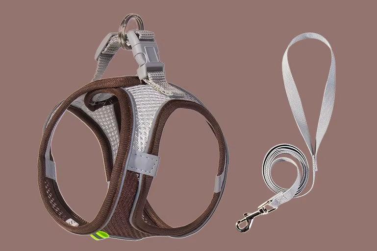 Puppy Harness Set Dog Accessories Adjustable Puppy and Cat Harness Vest French Bulldog Chihuahua Small Dog Collar Pet Leash Dogs