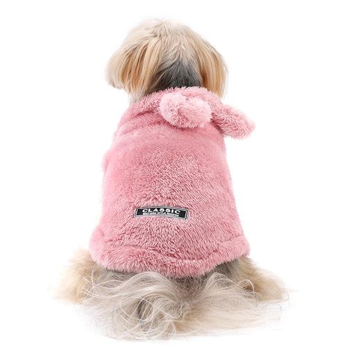Autumn Winter Dog Clothes for Small Medium Dogs Warm Plush Rabbit Ears Pet Coat Cute Soft Puppy Sphynx Cat Chihuahua Costume