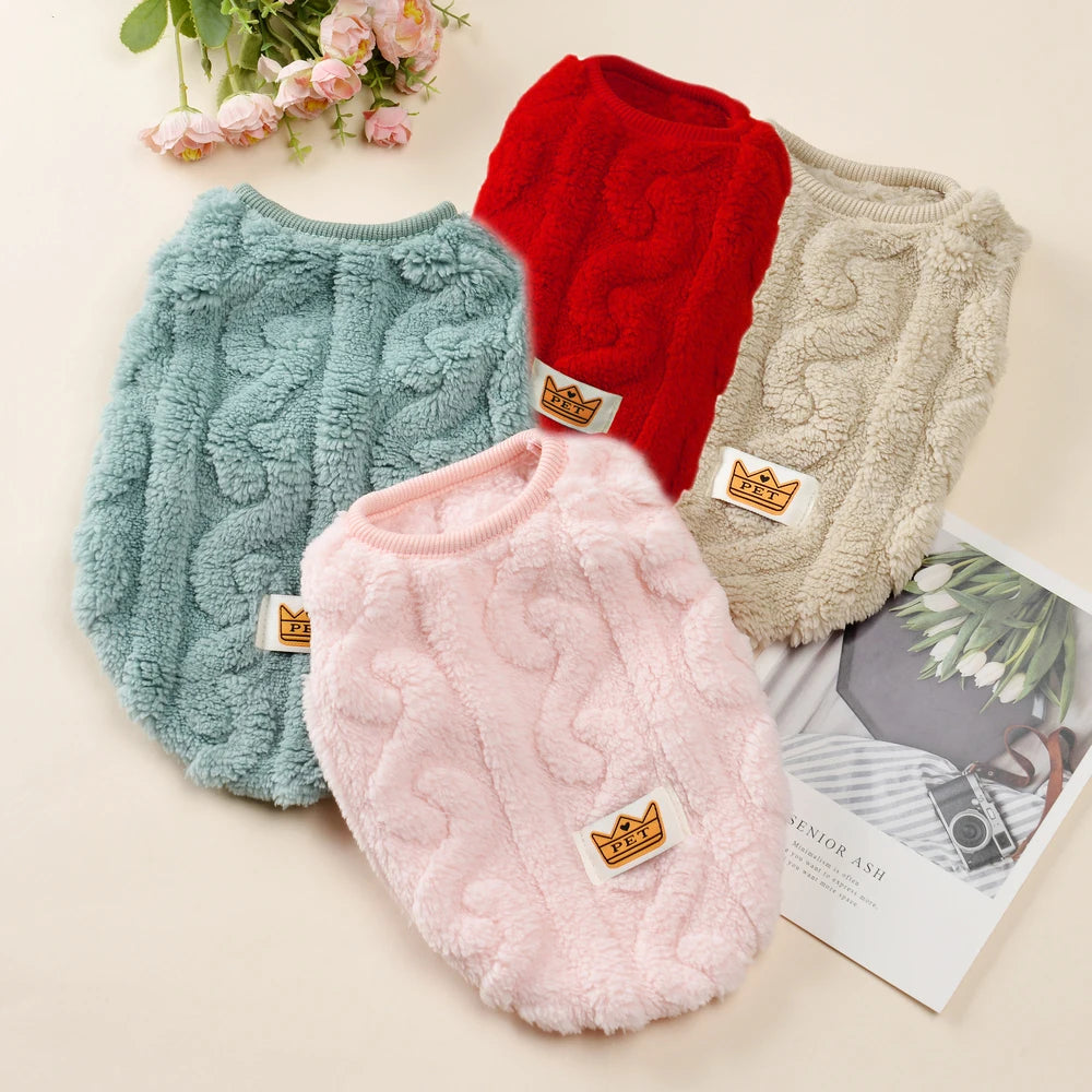 Autumn Winter Pet Cat Clothes Soft Fleece Vest Sweater for Small Dogs Cute Puppy Kitten Pullover Jacket Sphynx Cats Costumes