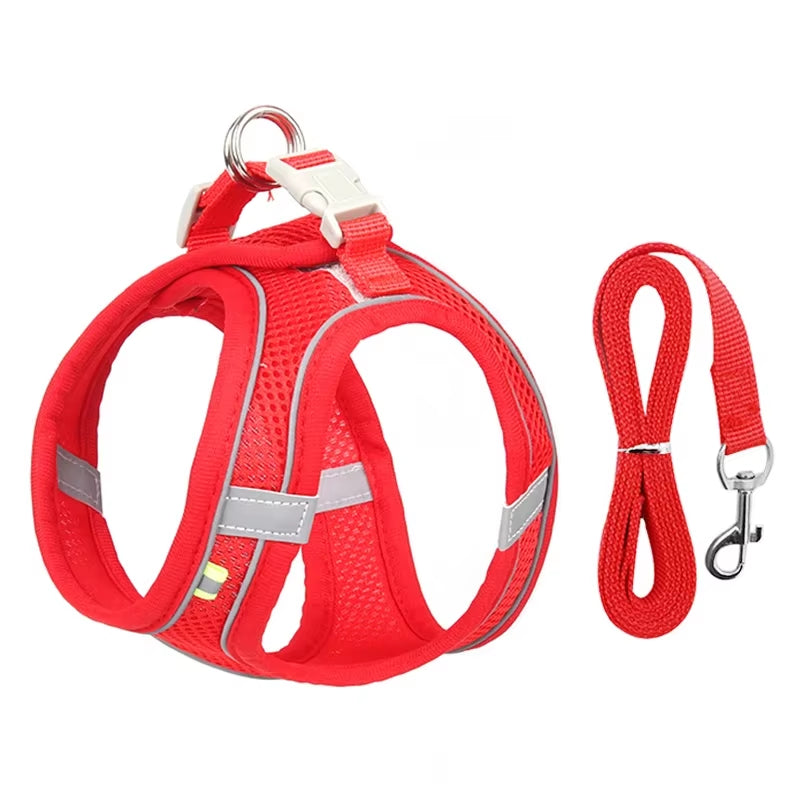 Puppy Harness Set Dog Accessories Adjustable Puppy and Cat Harness Vest French Bulldog Chihuahua Small Dog Collar Pet Leash Dogs