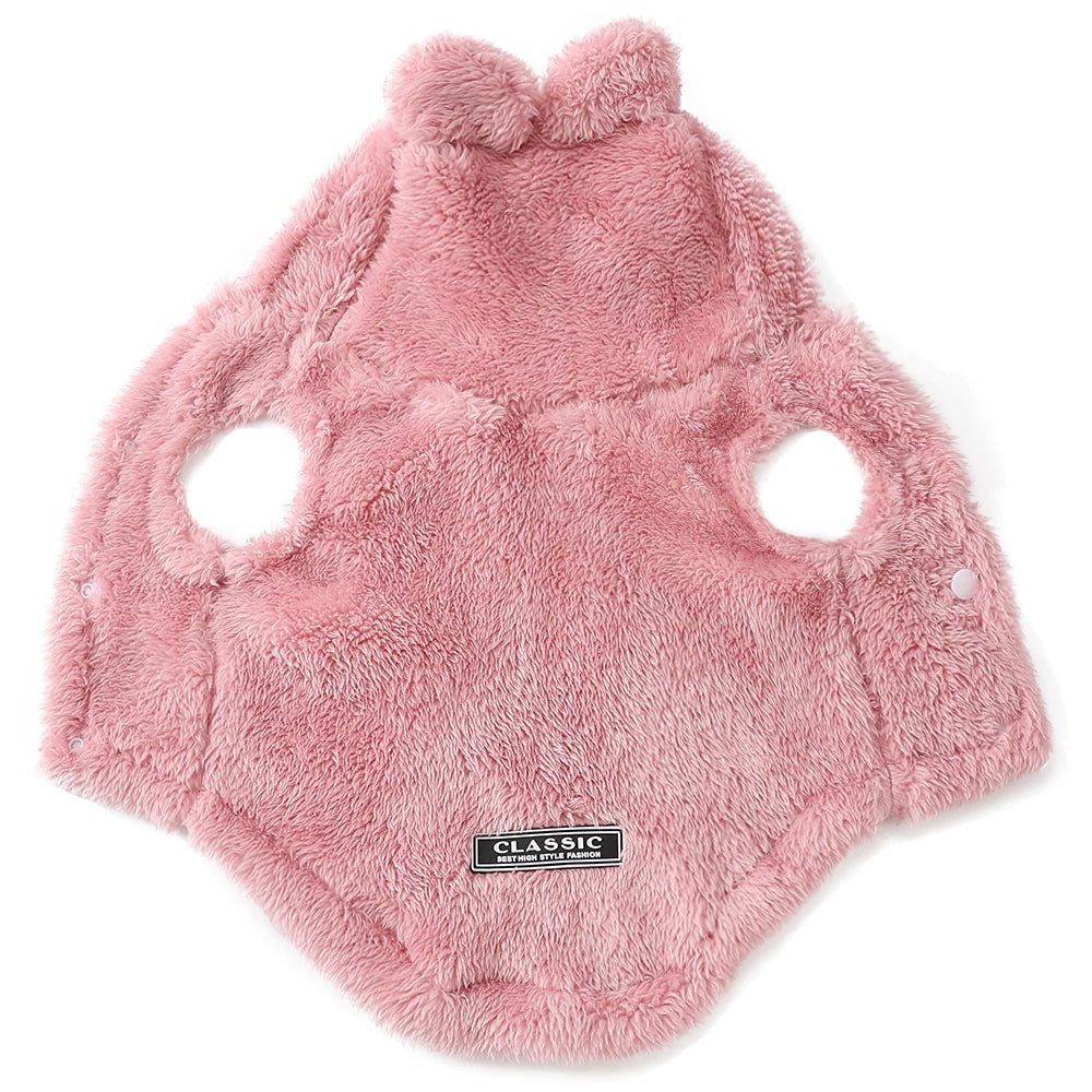 Autumn Winter Dog Clothes for Small Medium Dogs Warm Plush Rabbit Ears Pet Coat Cute Soft Puppy Sphynx Cat Chihuahua Costume