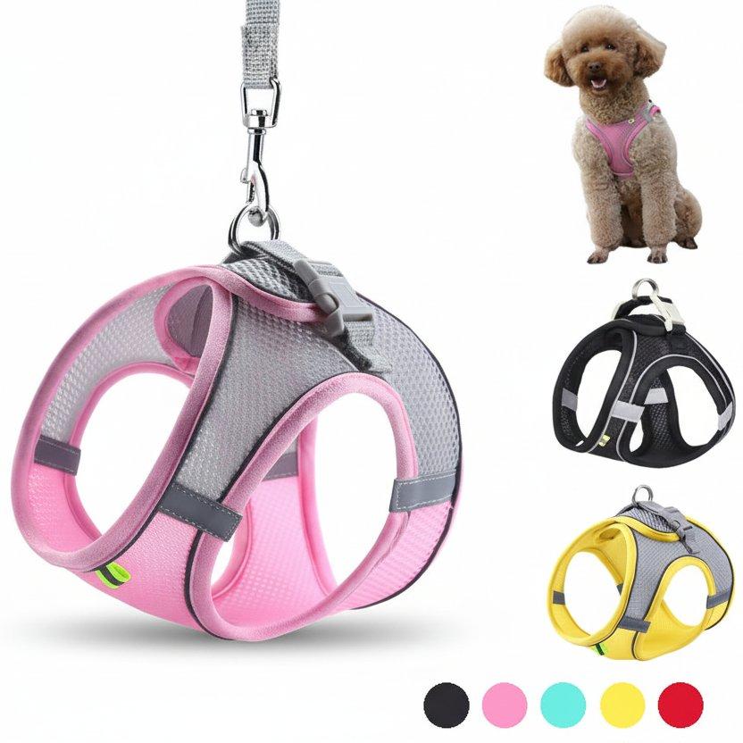 Puppy Harness Set Dog Accessories Adjustable Puppy and Cat Harness Vest French Bulldog Chihuahua Small Dog Collar Pet Leash Dogs